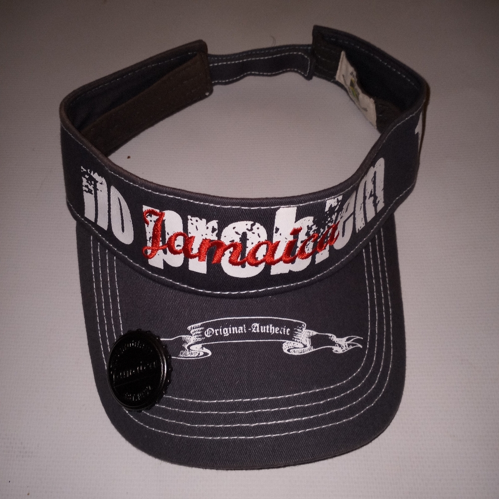 Jamaica No Problem visor cap with metal beer bottle opener